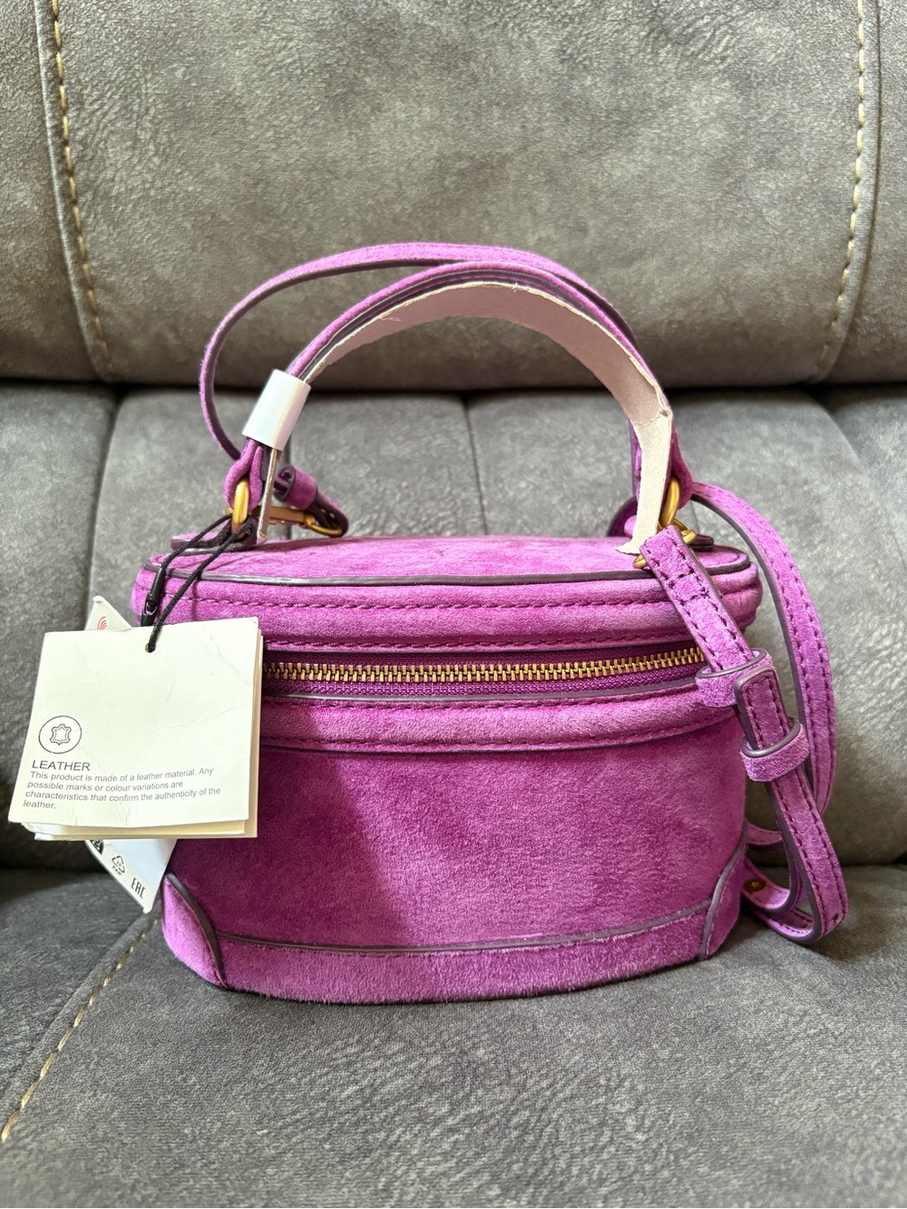 ZARA-Suede Top-Handle Vanity Bag